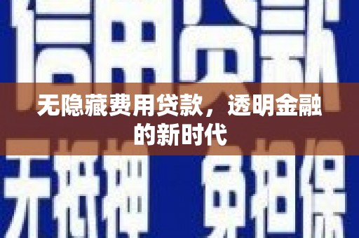 宁江无隐藏费用贷款，透明金融的新时代