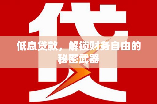 宁江低息贷款，解锁财务自由的秘密武器
