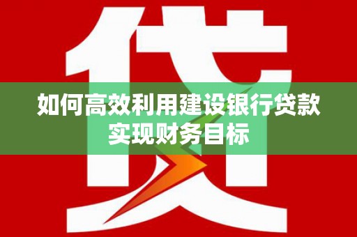 宁江如何高效利用建设银行贷款实现财务目标