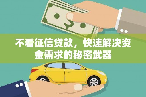 宁江不看征信贷款，快速解决资金需求的秘密武器