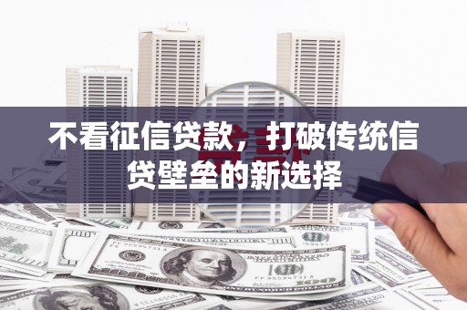 宁江不看征信贷款，打破传统信贷壁垒的新选择