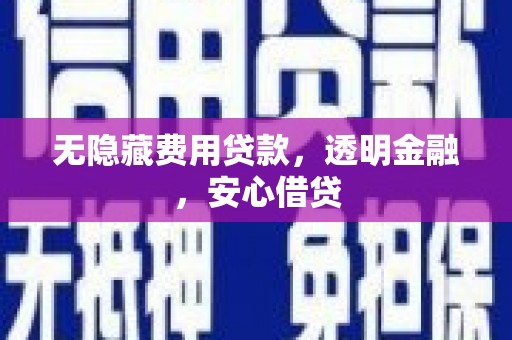 宁江无隐藏费用贷款，透明金融，安心借贷