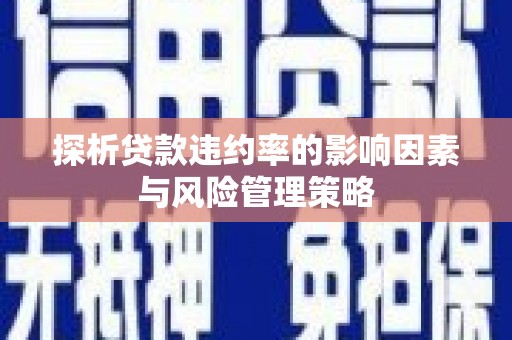 宁江探析贷款违约率的影响因素与风险管理策略