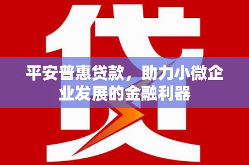 宁江平安普惠贷款，助力小微企业发展的金融利器