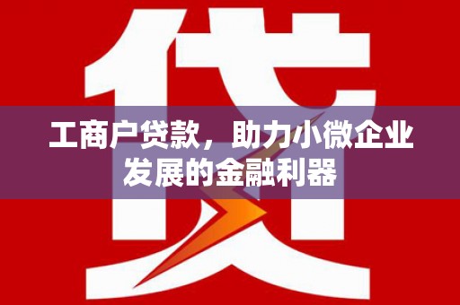 宁江工商户贷款，助力小微企业发展的金融利器