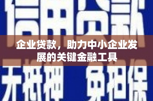 宁江企业贷款，助力中小企业发展的关键金融工具