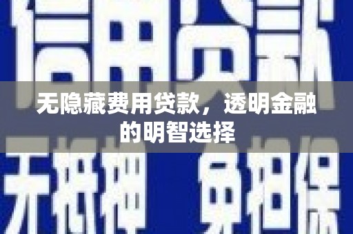 宁江无隐藏费用贷款，透明金融的明智选择